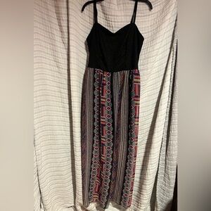 Paper Doll Black and Patterned Maxi Dress